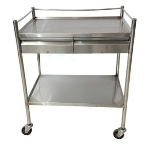 Instrument Trolley with 2 Side Drawers SS | Dressing Trolley