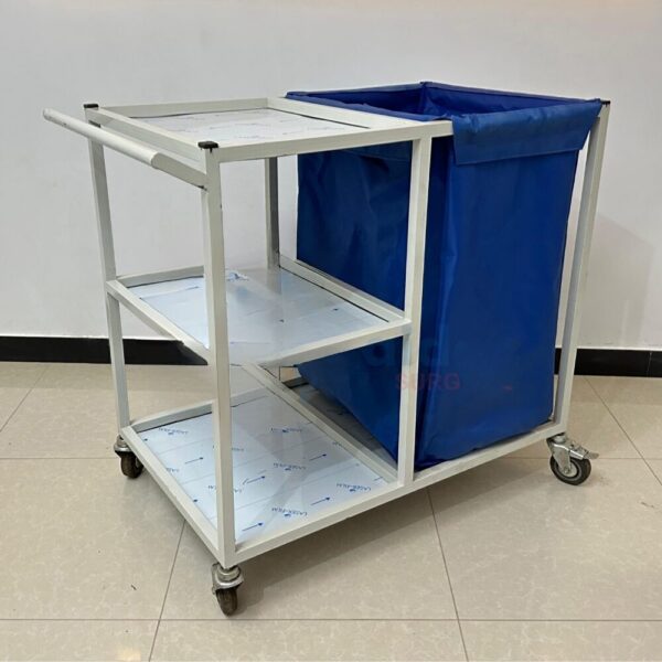 Dirty Linen Trolley with Shelves for CSSD - Image 2